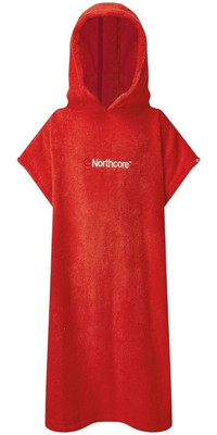 2024 Northcore Kinder Strand Basha Kapuzenhandtuch ndern Robe / Poncho Noco24d - Rot